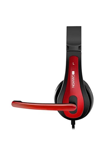 CANYON Casti CNS-CHSC1BR, Stereo, Microfon, Jack 3.5mm (Negru/Roșu)
