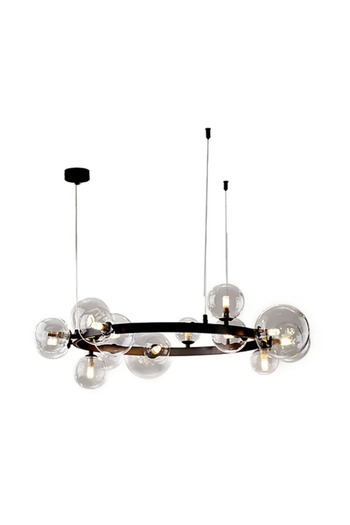 LUXXO Candelabru Nala, 15xG9, corp aluminiu, abajururi sticla, 85x85x26cm, ajustabil