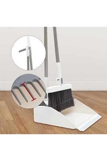 awwaline Foldable Broom and Dustpan Set, awwaline, White, Self-Cleaning System, Soft Bristles 7.5 cm