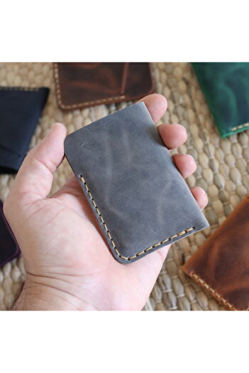 Derici Amca One Shot Genuine Leather Minimal Card Holder