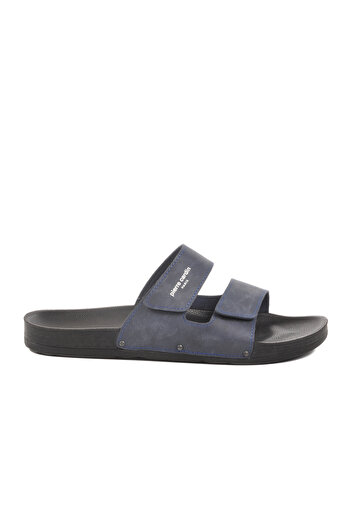 Pierre Cardin Navy Blue Velcro Large Size Men's Slippers Pc-7039 m
