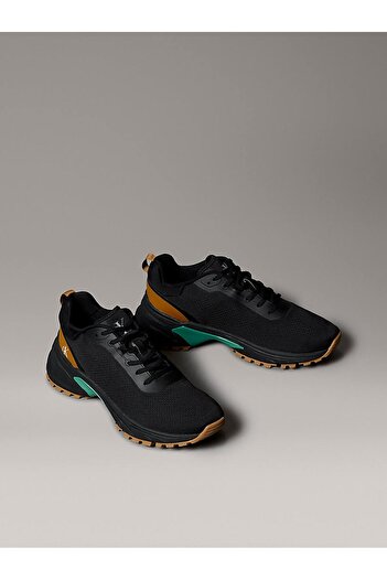 Calvin Klein Erkek Orta Kalın Fileli Kumaş Yuvarlak Burun Rahat Taban Siyah Sneaker YM0YM01284-01O