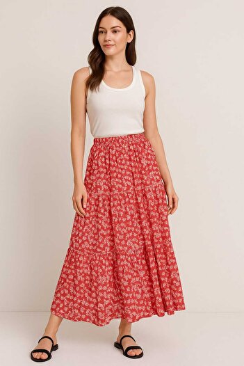 NiLi Colorful Patterned Chifon Women's Skirt