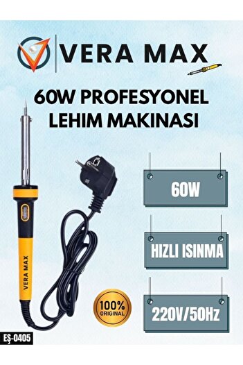veramax Profesyonel Havya Kalem Lehim Makinesi 60W Sıcaklık Seramik Rezistörlü EŞ-0405