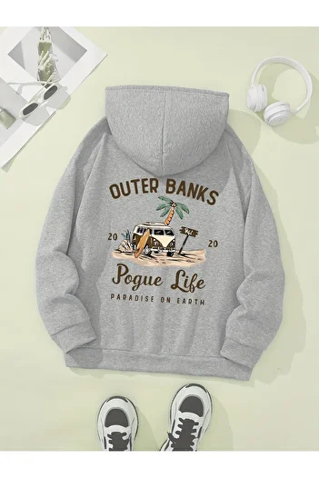 uyguntarz Unisex Outer Banks Printed Oversize Sweatshirt