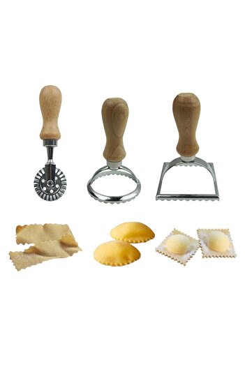 Generic Proshopping 3 Set Ravioli Stamp Cutter, Large Round Square Ravioli Maker and Dough Wheel Cutter, Me
