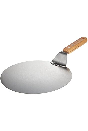 Generic Beauenty 10 Inch Stainless Steel Pizza Peel Shovel with Wooden Handle Cake Shovel Baking Tools Chee