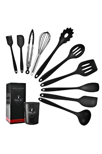 Generic 11 Pcs Silicone Kitchen Utensils Set Heat Resistant Cooking Tools for Non Stick Cookware Easy to Cl