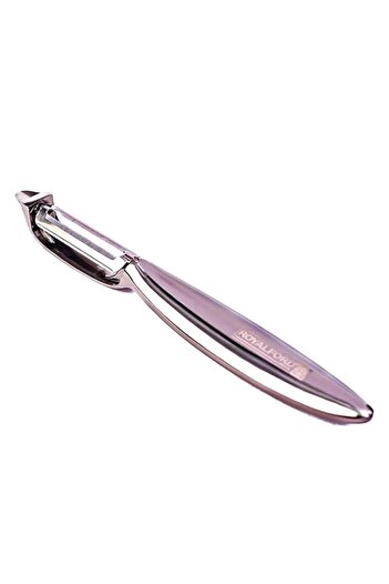 Generic Royalford Stainless Steel Metal T Peeler – Tube-Shaped Swivel Peeler Perfect for Peeling – Quick &