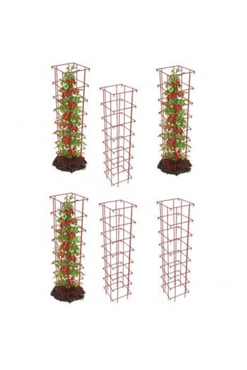 Kardett Set of 6 x Metal Support 165cm for tomatoes, cucumbers, plants, foldable plant cages