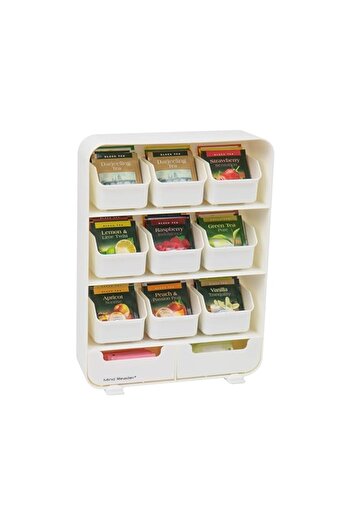 Generic Mind Reader "Baggy" Tea Bag Holder And Condiment Organizer, White 4.33" L X 10.24" W X 13.11" H Tbo