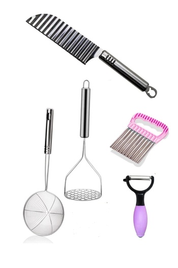 Assess Store Frying Oil Skimmer Potato Masher Puree Potato Slicer Knife Peeling Chip Knife