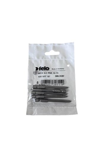 FELO Set of 5 Felo bits, series Industrial profile Pozidrive, E6.3, PZ1, 73mm