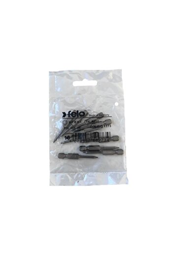 FELO Set of 10 Felo bits, Industrial profile Torx series, E6.3, TX5, 50mm