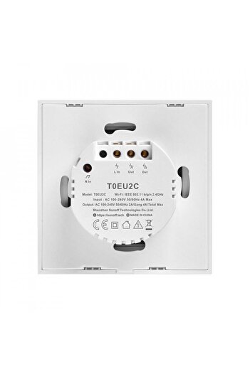 Sonoff Smart Switch with Touch T0 EU TX, WiFi, (2 channels)