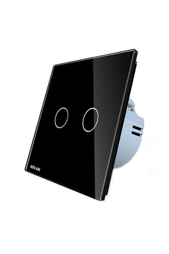 Proxxon Welaik double touch switch, glass panel, Black