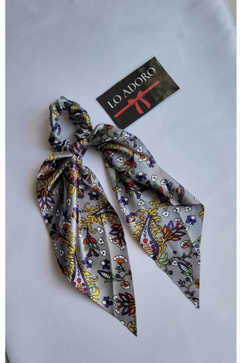 LO ADORO Scarf Rubber Buckle Satin Women's Bun Buckle Bag Neck Scarf Bandana Bagel Scarf Comes Off Rubber