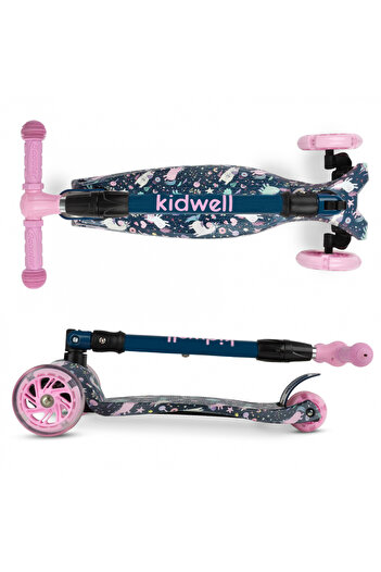 Kidwell Skládací, nastavitelná dětská koloběžka, svítící kolečka, Vento Magic, 3+ let, do 50 kg