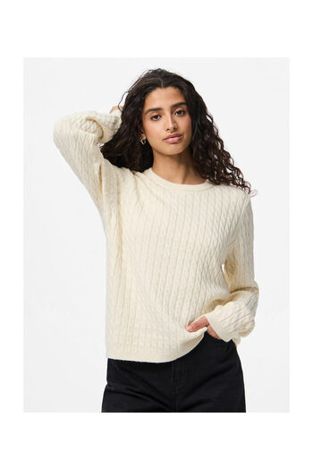 PIECES PCFIA LS CABLE KNIT NOOS BC