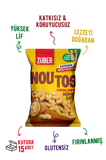 Züber Noutos Chickpea Chips with 100% Peanut Butter 55Gr