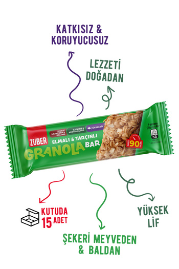 Züber Granola Bar Elmalı Tarçınlı 25G X15 Adet
