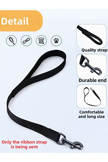 BEYLİNİ Durable Dog Walking Strap Pet Leash Compatible with All Leashes with Metal Buckle Black 100cm