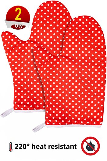 Morlay 2 Pcs Pot and Oven Gloves 220 Degree Heat Resistant & Kitchen Cooking Equipment Gloves