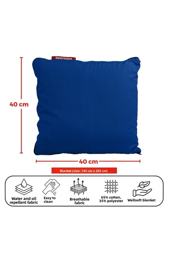 XPERMATE Tv Blanket Pillow Blanket Throw Pillow Welsoft Blanket Travel Pillow Airplane Pillow 145X205 Blue