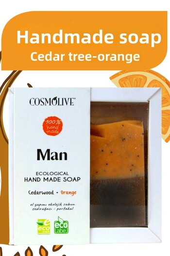 Cosmolive Handmade Soap |   Sandalwood & Orange |   Special for Men |   Facial Hair Skin Care |   100g