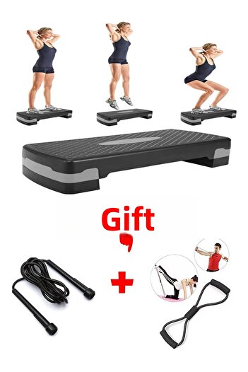 SerenityHaven Stepper Board 2 Levels + Jump Rope and Resistance Rope Gift