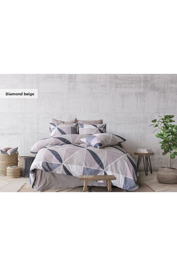Violacasa Double Cotton Duvet Cover Set Diamond Beige