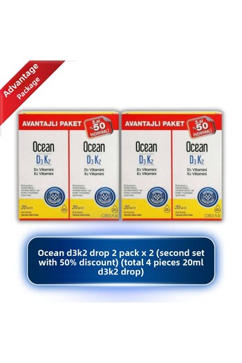 Orzax Ocean D3K2 Damla 2 Pcs Set of 2 (Total 4 Pcs 20ml)