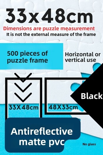 CreaWitch Puzzle Frame - 33X48 cm 500 Pieces Color Black Brown Gold White Transparent Pvc