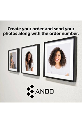 Andoweb Black Square Frame with Photo (3 Pieces)
