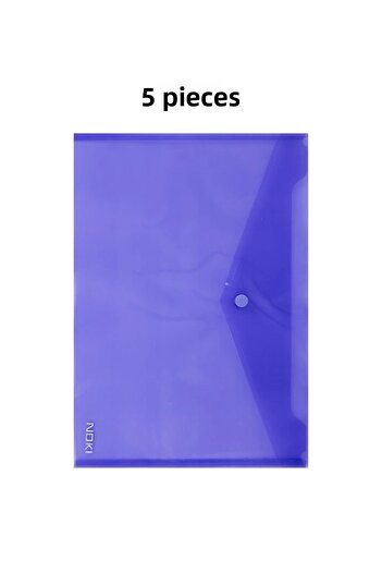 Noki A5 Snap File Document Envelope 5 Pieces Purple