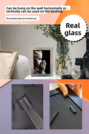 CreaWitch 20mm Frame Glazed 10X15 cm Photo Picture Frame Free Standing or Wall Hanging Horizontal-Vertical
