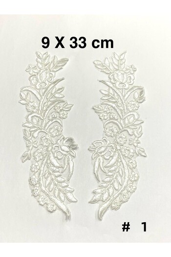 karantuhafiye Guipure Applique / 2-Piece Guipure Applique / White Color