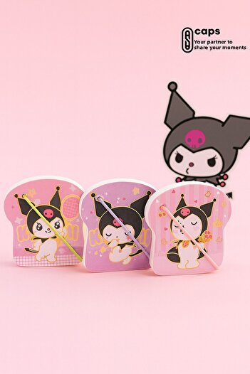 caps anlarınızı paylaştığınız ortağınız 3 Pieces Kuromi Design Elastic Mini Notebook - Sanrio Kuromi Notebook