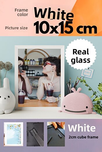 CreaWitch 20mm Frame Glazed 10X15 cm Photo Picture Frame Free Standing or Wall Hanging Horizontal-Vertical