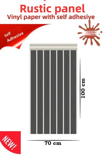 Renkli Duvarlar 70Cmx100Cm 1Pcs Rustic Model Anthracite Adhesive Vinyl Wallpaper Slat Paneling Panel Patterned