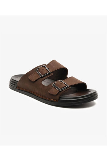 Greyder Men's Brown Genuine Leather Slippers 5Y1Ct64681