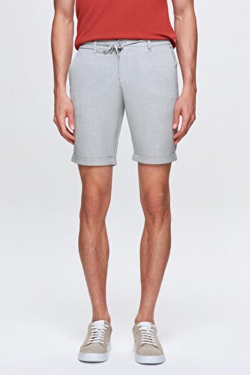 D'S Damat Ds Damat Beige Elastic Waist Lace Detailed Double Leg Viscose Jogger Shorts