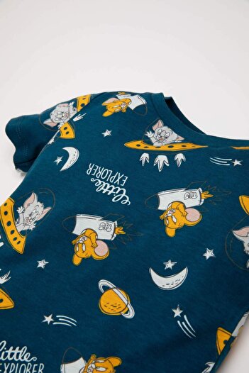 DeFacto Erkek Bebek Tom & Jerry Pijama Takımı Kısa Kollu Penye Üst Şort D8322A5NS