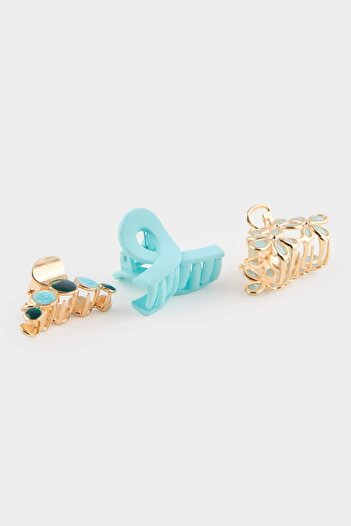 DeFacto Women's 3-Piece Blue Latch Buckle E8929Axns