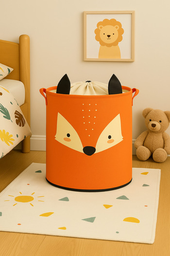 LUXWAY HOME Fox Mesh Foldable Organizer Basket - for Toys and Laundry 37X40
