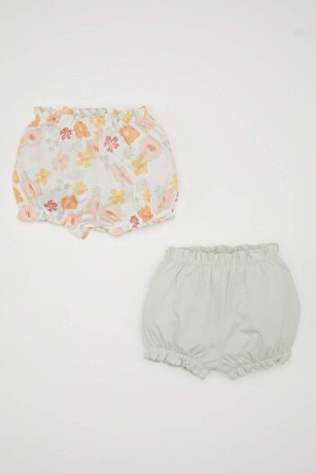 DeFacto Baby Girl Floral Combed Cotton 2-Piece Shorts C4396A524Sm