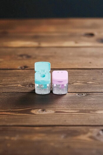 Faber Castell Faber-Castell 2 Pieces Single Compartment Mini Box Pencil Sharpener