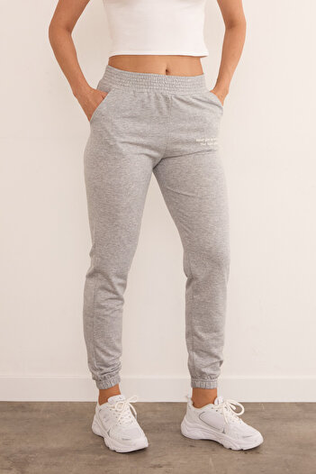 Fulla Moda Κείμενο εμπριμέ Jogger Sweatpants - Ελαστική μέση