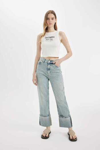 DeFacto Crew Neck Ribbed Camisole Athlete - D2158AX24HS