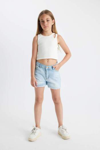 DeFacto Girl's Jean Shorts - Ripped Detail, B5038A824SM